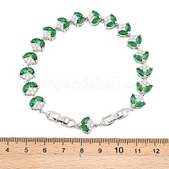 Теннисные браслеты из платиновой латуни с микропаве из кубических цирконий&nbsp;BJEW-B160-09P