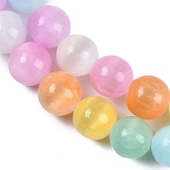 Fili di perline di selenite naturale color macaron&nbsp;X-G-F780-A01-02