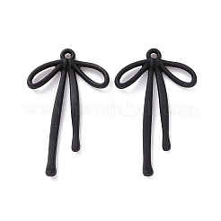 スプレープリント合金ペンダント  蝶結び  ブラック  32.5x20x2.5mm  穴：1.5mm&nbsp;X-FIND-G030-10