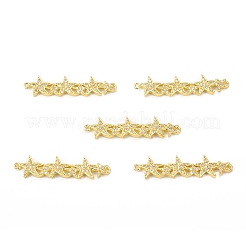 Шармы-соединители из латуни с микропаве из прозрачного кубического циркония&nbsp;KK-E068-VB075