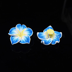 Handgemachten Polymer Clay 3 d Blume Plumeria Perlen&nbsp;LS-X-CLAY-Q192-30mm-05