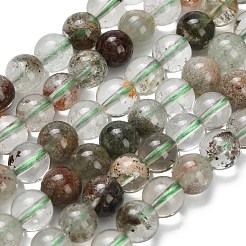 Натуральный зеленый lodolite кварц бисер пряди&nbsp;G-L642-B06-6mm