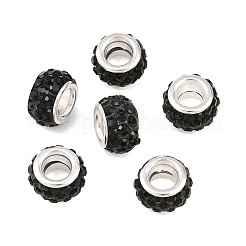 Горный хрусталь из полимерной глины европейские бусины с большим отверстием&nbsp;FPDL-R002-01