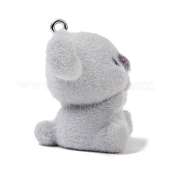 Подвески из непрозрачной смолы с рисунком животных&nbsp;RESI-H042-01P-16