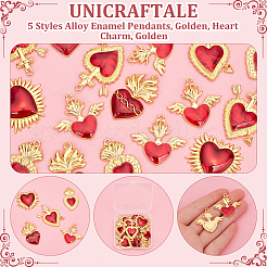 20шт 5 стиля подвески из сплава с эмалью ENAM-UN0001-08