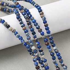 Brins de perles de jaspe impérial/régalite naturelle teintée/jaspe sédimentaire marin&nbsp;G-B124-C05-01