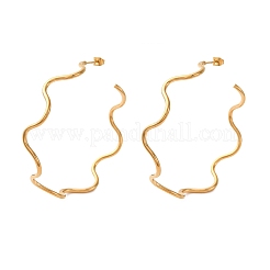 Волнистые серьги-гвоздики из нержавеющей стали 304&nbsp;EJEW-R028-02G