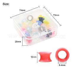 32 шт. 16 цвета силиконовые блеск тонкие ушные манометры плоть туннели заглушки FIND-YW0001-19C