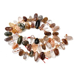 Нити бусин из натурального рутилированного кварца G-Z091-A06