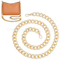Wadorn 1pc manici per borse in catena barbazzale in alluminio, con ganci girevoli in lega, per accessori per la sostituzione della borsa, oro chiaro, 110.5cm