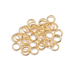 Iron Jump Rings, Open Jump Rings, Round Ring, Golden, 8x0.9mm, 19 Gauge, Inner Diameter: 6.2mm, about 100pcs/bag