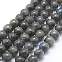 Chapelets de perles en labradorite naturelle , ronde, 6mm, Trou: 1mm, Environ 62 pcs/chapelet, 15.7 pouce (40 cm)