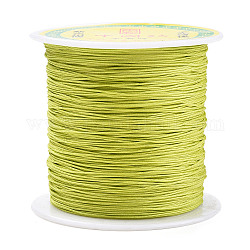 Geflochtenen Nylonfaden, chinesische Knotenschnur Perlenschnur für die Herstellung von Perlenschmuck, grün gelb, 0.5 mm, ca. 150 Yards / Rolle