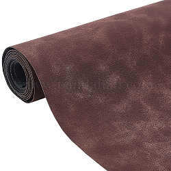 BENECREAT 59x13.7 Inches Suede Leather, Frosted Faux Leather Roll Brown Soft Faux Suede PU Suede Sheets Leatherette Fabric for DIY Projects, Photography Background Decorations