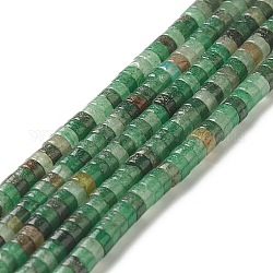 Chapelets de perles en aventurine vert naturel, perles heishi, Plat rond / disque, 4x2.5mm, Trou: 0.5mm, Environ 167 pcs/chapelet, 15.04 pouce (38.2 cm)