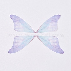 Fashion DIY Earrings Jewelry Accessories, Fibre Tulle Pendants, Butterfly Wing, Lilac, 58x19x0.1mm, Hole: 0.8mm