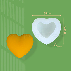 Stampi in silicone alimentare per sapone fai da te 3d cuore, per la produzione di sapone artigianale, bianco, 54x58x35mm