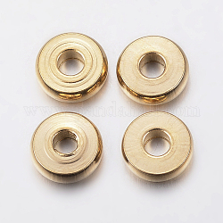Placcatura ionica (ip) 304 perline distanziatrici in acciaio inossidabile, ciambella, oro, 6x1.5~1.6mm, Foro: 2 mm