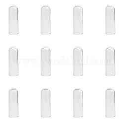 12 Stück staubdichte Abdeckungen aus transparentem Glasstroh, wiederverwendbare Trinkhalm-Spitzenkappe, Bogen, Transparent, 40x16.5 mm