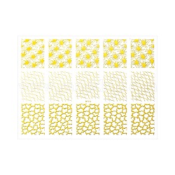 Gold Stamping Nail Art Stickers, with Self Adhesive, for Nail Decals Wraps Decorations, Mixed Patterns, 11.5x9cm