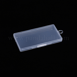 Contenitore di stoccaggio perline in polipropilene (pp), mini contenitori di stoccaggio scatole, con coperchio a cerniera, rettangolo, chiaro, 11.4x6.5x1.2cm, formato interno: 11.2x5.8 cm