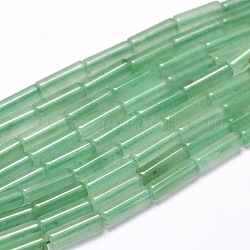 Columna de aventurina verde natural hebras de abalorios, 13~14x4~5mm, agujero: 1 mm, aproximamente 29 pcs / cadena, 15.7 pulgada