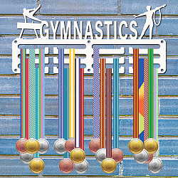 Medaillenhalterrahmen aus Eisen, Medaillen Display Kleiderbügel Rack, weiß, Gymnastik, Sport, 130x290x1.5 mm, Bohrung: 5 mm