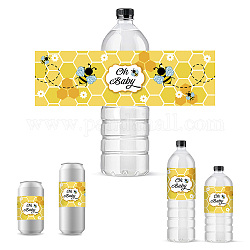 Adesivi adesivi per etichette di bottiglie, rettangolo, api, 216x64mm