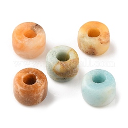 Natural Flower Amazonite Beads, Column, 8x5.5~6mm, Hole: 3~3.2mm