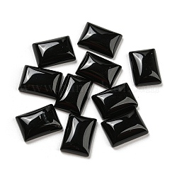 Cabochons aus natürlichem schwarzem Onyx, gefärbt und erhitzt, Rechteck, 14x10x4 mm