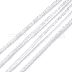 Полиэфирного корда, атласный шнур, для изготовления украшений из бисера, китайское вязание, белые, 2 мм, около 10.93 ярда (10 м) / пачка