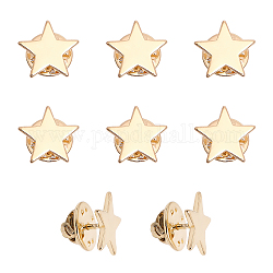 CHGCRAFT 8 Sets Brass Star Lapel Pin Brooch, Badge for Backpack Clothes, Golden, 14.5x14x2mm