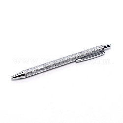 Шариковая ручка пресса с золотым порошком, с алюминиевой ручкой, для школьных принадлежностей, серебряные, 14.3x1.4x0.95 см