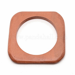 Grosso braccialetto quadrato in legno per uomo donna, cioccolato, diametro interno: 2-3/4 pollice (6.85 cm)