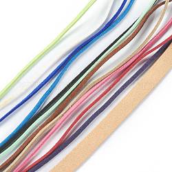 Плоский шнур искусственной замши, искусственная замшевая кружева, разноцветные, 2.5x1.5 мм, около 8~10 м / упаковка