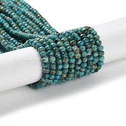 Natural Chrysocolla Beads Strands, Rondelle, Faceted, 4x3mm, Hole: 0.7mm, about 123~127pcs/strand, 15.12''~15.47''(38.4~39.3cm)