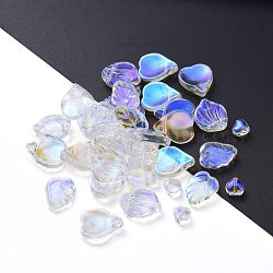 Galvanoplastie perles de verre transparentes, formes mixtes, clair ab, 5~21x6~14x3~10mm, Trou: 0.9~1.2mm