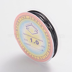 Round Copper Jewelry Wire, Black, 18 Gauge, 1mm, about 8.2 Feet(2.5m)/roll