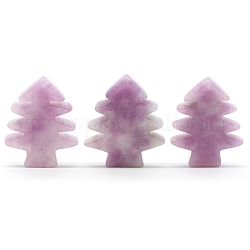 Decoraciones caseras de diaplay de jade lila natural, árbol de Navidad, 40~42x32~35x5~8mm