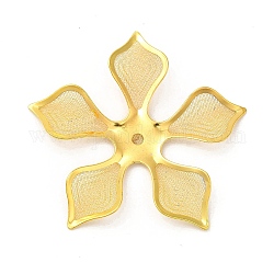 Messing Kornkappe, mit Eisen-Befund, Verzierungen aus geätztem Metall, Blume, golden, 42x44.5x4 mm, Bohrung: 2 mm
