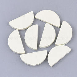 Perles de bois naturel peintes à la bombe, demi-rond, blanc, 10x20x4~5mm, Trou: 1.4mm