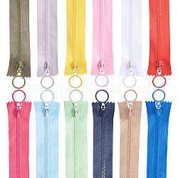 BENECREAT 36PCS 25cm Plastic Nylon Zippers with Ring Pulls Close End Resin Zippers for DIY Sewing Craft Bag Garment