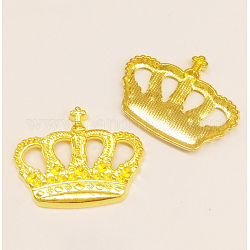 Zinc Alloy Pendants, DIY Accessories for UV Resin Jewelry Making, Crown, Golden, 29x22mm
