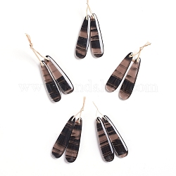 Natural Obsidian Pendants, for Jewelry Making, Teardrop, 45~45.5x12~12.5x4~4.5mm, Hole: 1mm