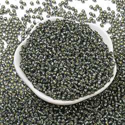Toho perles de rocaille rondes, Perles de rocaille japonais, (29b) gris doublé d'argent, 8/0, 3mm, Trou: 1mm, environ 10000 pcs / livre