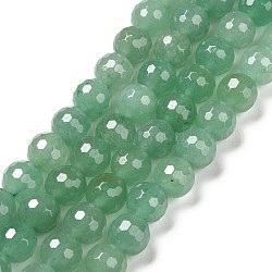 Естественный зеленый авантюрин бисер нитей, граненый (128 грань), круглые, 8.5 мм, отверстие : 1.2 мм, около 45 шт / нитка, 14.76'' (37.5 см)