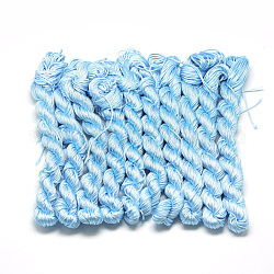 Câblés en polyester tressé, bleuet, 1mm, environ 28.43 yards (26m)/paquet, 10 faisceaux / sac