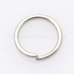 304 Edelstahl offenen Ringe springen, Edelstahl Farbe, 24 Gauge, 3x0.5 mm, Innendurchmesser: 2 mm, ca. 769 Stk. / 10 g
