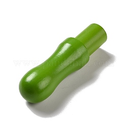 Mango de madera de fieltro de lana, herramienta de perforación de punto de fieltro de aguja, capaz de sostener 3 agujas, verde, 84x23.5mm, agujero: 2 mm