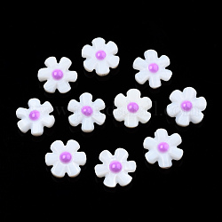 Natürliche Emaille-Perlen aus Süßwassermuscheln, Blume, Orchidee, 12x12x4 mm, Bohrung: 0.8 mm
